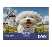 Bichon Frise Puzzle 1000 Pieces Jigsaw Adults Kids Puzzles Creative Challenge Games Home Decoration Inspirational Games Educational 1000pcs 52x38cm/1000pcs
