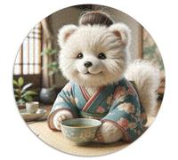 Bichon Frise Puzzle 1000 Pieces Jigsaw Circular Jigsaws Adults Kids Puzzles Impossible Challenging Puzzling Fun Creative Challenge 1000pcs (67.5x67.5cm)