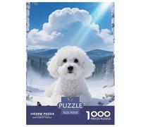 Bichon Frise Puzzles Creative Suitable for Adults And Kids 1000 Pieces Cute Pet Puzzles Games Unique Home Decor 70x50cm/