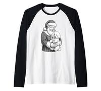 Bichon Frise Santa Claus Christmas Dog Lover Raglan Baseball Tee