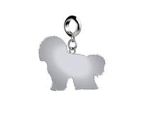 Bichon Frise Silhouette Silver Charm