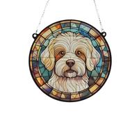 Bichon Frise Stained Glass Effect Suncatcher Gift for Dog Lovers - 13cm