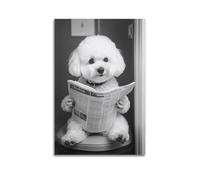Bichon Frise Wall Art_ Funny Bathroom Decor_ Bichon Frise in Toilet_ Animal in Toilet_ Dog Art_ Bichon Frise Gift_ -1_1 Poster Decorative Painting Canvas Wall Posters And Art Picture Print Modern Fami