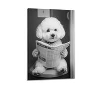 Bichon Frise Wall Art_ Funny Bathroom Decor_ Bichon Frise in Toilet_ Animal in Toilet_ Dog Art_ Bichon Frise Gift_ -1_1 Poster Decorative Painting Canvas Wall Posters And Art Picture Print Modern Fami