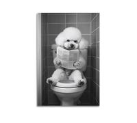Bichon Frise Wall Art_ Funny Bathroom Decor_ Bichon Frise in Toilet_ Animal in Toilet_ Dog Art_ Bichon Frise Gift_ -1_4 Poster Decorative Painting Canvas Wall Posters And Art Picture Print Modern Fami