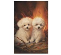 Bichon Frises Wooden Puzzles Jigsaw Puzzle 1000 Pieces for Adults Creative Difficult Challenging Game 78×53cm