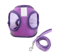 Bichon Teddy pet harness for small and medium-sized dogs with traction rope that can be placed on the chest tag to avoid loss, breathable and comfortable(Purple,L)