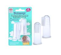 Bickiepegs Finger Toothbrush for Newborn 0 Months +, Soft Brush Head for First Tooth, sooth and Calm Teething Baby, Safety Tested (2 Brushes)