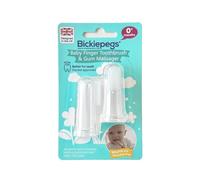 Bickiepegs Finger Toothbrush for Newborn 0 Months +, Soft Brush Head for First Tooth, sooth and Calm Teething Baby, Safety Tested (2 Brushes)