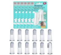 Bickiepegs Finger Toothbrush 0 Years, Baby Brush & Teething Gum Massager for Newborn, 2pcs (Pack of 6)