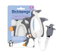 Bickiepegs Peggie The Penguin Teether - Baby Teething Toy with Clip - BPA-Free Silicone Teething Dummy - Soft and Soothing Chewy Toys for Gum Relief - Cute Baby Essentials for 3 Month Olds