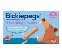 Bickiepegs Teething Biscuits 6-36 Months, 9 Biscuits, Natural Teething Remedies for Teething Relief, Dairy-Free Teething Rusks for Babies and Toddlers (12Pack)
