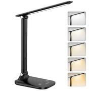 BICKON Desk Lamp, 5 Colour & 15%~100% Adjustable Brightness Dimmable LED Desk Lamp for Study, Eye-Caring Desk Light USB Powered, Auto Timer Table Lamp for Desk, Office, Reading, Bedroom, Gifts