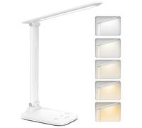 BICKON Desk Lamp, 5 Colour & 15%~100% Adjustable Brightness Dimmable LED Desk Lamp for Study, Eye-Caring Desk Light USB Powered, Auto Timer Table Lamp for Desk, Office, Reading, Bedroom, Gifts