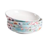 Bico Margret's Garden Ceramic 1035ml Dinner Bowls, Set of 4, for Pasta, Salad, Cereal, Soup & Microwave & Dishwasher Safe