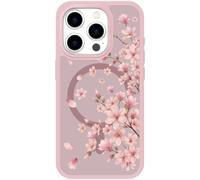 bicol Magnetic Case for iPhone 14 Pro, Cute Floral Matte Phone Cover | Compatible with MagSafe, Military Grade Drop Protection, Slim Fit Aesthetic Phone Case for Women Girls