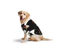 Bicolor Rose & Love Print Breathable Dog Tshirt for Medium Large Breed