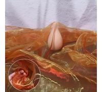 Bicolour Colour Gradient Organza Fabric 500 x 150 cm, Fabrics for Sewing Sold by the Metre, Iridescent Organza Cloth, Magic Shiny Fabric for Wedding Decor, Stage Show, Curtain Curtains (Orange)