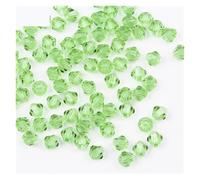 Bicone Glass Beads, Bicone Glass Crystal Beads Multicolor 3mm 4mm 6mm Pack of 260 for Jewelry Making(Z204 Glass Green,3mm)