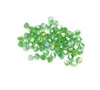 Bicone Glass Beads, Glass Crystal Bicone Beads 4mm Multicolor Pack of 200 for DIY Jewelry Making(Green Ab)