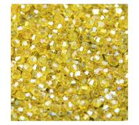 Bicone Glass Crystal Beads, 3mm Bicone Crystal Beads Pack of 200 Multicolor for Jewelry DIY(308 Yellow)
