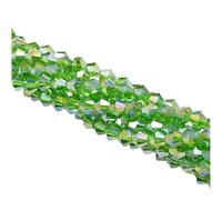 Bicone Glass Crystal Beads, Crystal Bicone Bead 4MM Transparent Green 100 Pcs for Jewelry Making DIY(006ab)