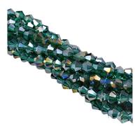 Bicone Glass Crystal Beads, Crystal Bicone Bead 4MM Transparent Green 100 Pcs for Jewelry Making DIY(024ab)