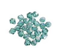 Bicone Glass Crystal Beads, Crystal Bicone Beads 4mm 100 Pcs Multicolor for Jewelry Making Faceted Glass Spacer(Peacock Blue Ab)