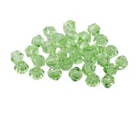 Bicone Glass Crystal Beads, Crystal Bicone Beads 4mm Multicolor 200 Pcs for DIY Jewelry Making(Light Green)