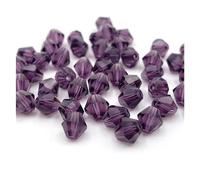 Bicone Glass Crystal Beads, Crystal Bicone Beads Multicolor 3mm/4mm/6mm 255 Pcs for DIY Jewelry Making(Color-10,3mm(About 120pcs))