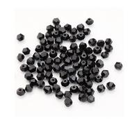 Bicone Glass Crystal Beads, Faceted Crystal Bicone Beads Multicolor 2-10mm(Black,4mm 230pcs)