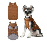 BICOPET Dog Coats for Small, Large Dogs Winter Waterproof, Reversible Dog Jackets, Reflective Adjustable Pet Snowsuit Clothes Turtleneck Fleece Vest for Medium Dogs Puffer Jacket-Orange Grey, S