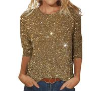 BiCophy Gold Women's Blouses, Sequin Jumpsuits & Fancy Tops for Evening Party & Mardi Gras