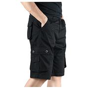 BiCophy Hiking Cargo Shorts for Men with Multi Pocket Lightweight Breathable Quick Dry Combat Casual Cotton Workwear Shorts Climbing Cycling Safari Shorts Big and Tall Black