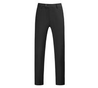 BiCophy Mens Formal Trousers Elasticated Waist Smart Rugby Trousers Straight Leg Flat Front Casual Business Office Work Pants Big&Tall Black