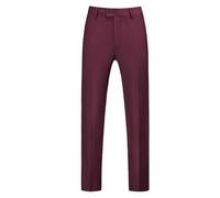 BiCophy Mens Formal Trousers Elasticated Waist Smart Rugby Trousers Straight Leg Flat Front Casual Business Office Work Pants Big&Tall Wine