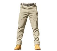 BiCophy Men's Hiking Cargo Pants Plus Size Waterproof Ripstop Softshell Warm Windproof Lightweight Moutain Climbing Sport Pants Quick Dry Stretch Safari Fishing Outdoor Pants Big and Tall Khaki