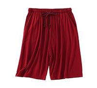 BiCophy Men's Plus Size Pyjama Shorts Elastic Waist Oversize Loose Soft Comfy Beach Lounge Shorts Night Wear Casual Baggy Pjs Bottoms Sleep Pants XXL-8XL Red