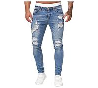 BiCophy Mens Ripped Jeans Slim Fit Distressed Denim Pants Distressed Tapered Leg Skinny Jeans Fashion Moto Biker Jeans Hipster Straight Leg Denim Jean Pants with Hole