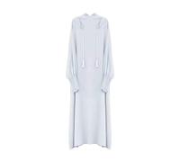 BiCophy Women Islamic Modest Zipper Dress - Muslim National Solid Color Abaya - Ramadan Church Prayer Dress - White
