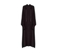 BiCophy Women Islamic Modest Zipper Dress Muslim National Solid Color Dress Bat Sleeves Abaya Ramadan Church Prayer Dress Brown
