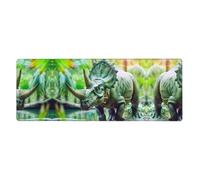 Bicorn Dinosaur Printed Extra Large Mouse Pad 12x31.5in for Office, Gaming, and Learning - Durable, Comfortable, and Environmentally Friendly