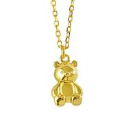 bicup Necklace Pendant Chain Men Women Jewellery Necklaces For Women Cute Bear Pendants Link Chain Necklace Gold