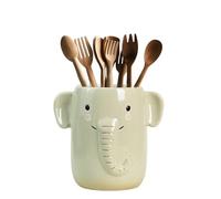 Bicuzat Ceramic Cartoon Animal Pattern Kitchen Utensil Holder, Large Cooking Utensil Crocks for Kitchen Countertop, Cartoon Style Utensil Organizer for Spatula, Kitchen, Home Decoration-Elephant
