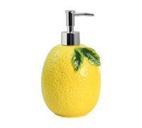Bicuzat Large Capacity Ceramic Lemon Shaped Soap Dispenser with Plastic Pump, Liquid Body Lotion Soap Bottle, Hand Soap Dispenser for Bathroom Kitchen Countertop