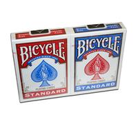 BICYCLE STANDARD RIDER BACK BLISTER PACK 2 DECKS PLAYING CARDS 1 RED 1 BLUE NEW