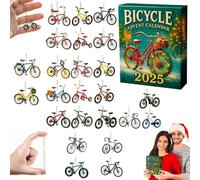 Bicycle Advent Calendar 2025,24 Days Christmas Countdown Gift Box for Cyclists, Unique Christmas Calendar Featuring Acrylic 24 Bike Charms for Cycling Lovers and Holiday Tree Decoration