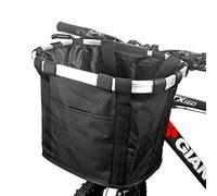 Bicycle Basket Bike Front Basket Folding Detachable Cycling Bag- Perfect Removable Dog Basket for Bike- Pet Cat Dog Carrier Easy Install Quick Released