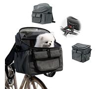 Bicycle Basket, Folding Small Pet Cat Dog Carrier, Multi-Purpose Bicycle Handlebar Bag Cycling Bag for Shopping, Camping, Quick Release Bicycle Basket, Front Removable Bicycle Handlebar Basket