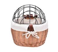 Bicycle Basket for Dogs - Willow Woven Bicycle Basket with Wire Mesh Lid | Removable Woven Bike Baskets, Cat Bike Rack, Pet Bike Basket, pa